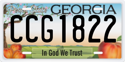 GA license plate CCG1822