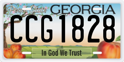 GA license plate CCG1828