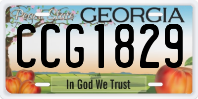 GA license plate CCG1829