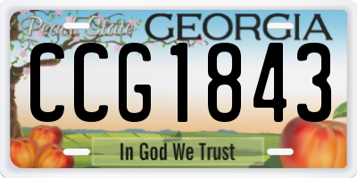 GA license plate CCG1843