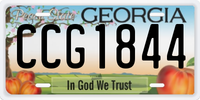 GA license plate CCG1844