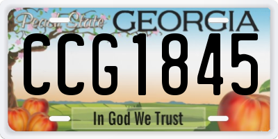 GA license plate CCG1845