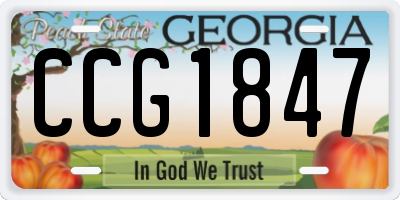 GA license plate CCG1847