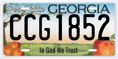 GA license plate CCG1852