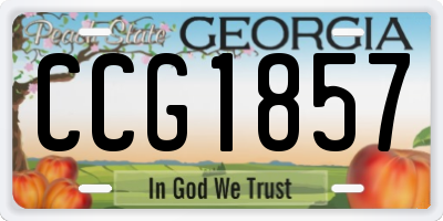 GA license plate CCG1857