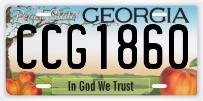GA license plate CCG1860