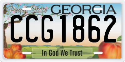 GA license plate CCG1862