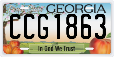GA license plate CCG1863