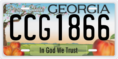 GA license plate CCG1866