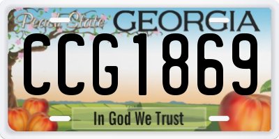 GA license plate CCG1869