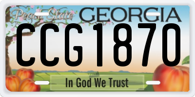 GA license plate CCG1870