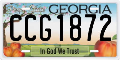GA license plate CCG1872