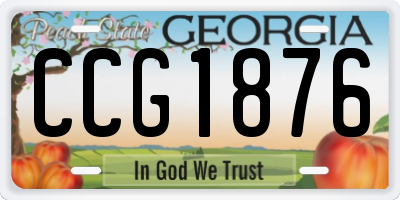 GA license plate CCG1876