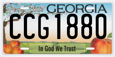 GA license plate CCG1880