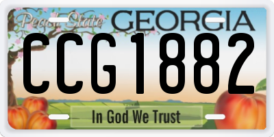 GA license plate CCG1882