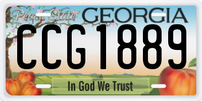 GA license plate CCG1889