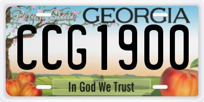 GA license plate CCG1900