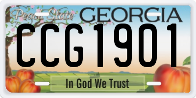 GA license plate CCG1901