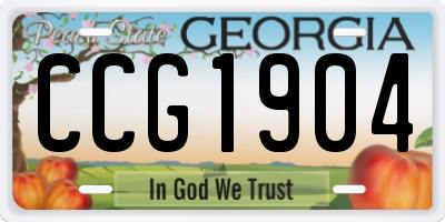 GA license plate CCG1904