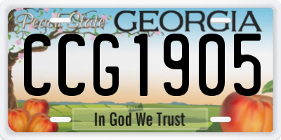 GA license plate CCG1905