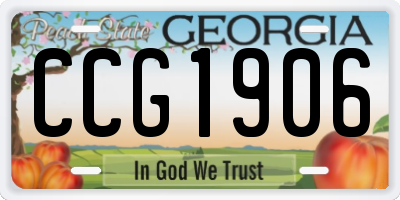 GA license plate CCG1906