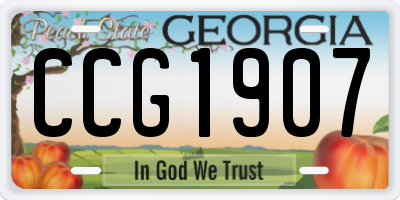GA license plate CCG1907