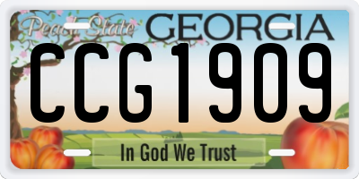GA license plate CCG1909