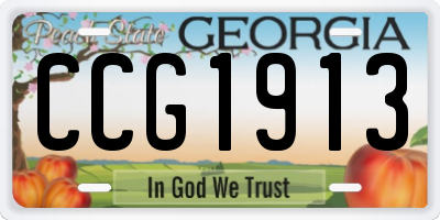 GA license plate CCG1913