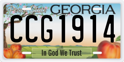 GA license plate CCG1914