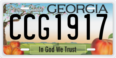 GA license plate CCG1917