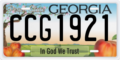 GA license plate CCG1921