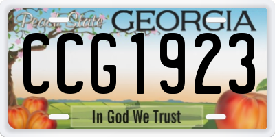 GA license plate CCG1923