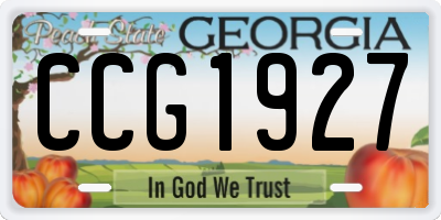 GA license plate CCG1927