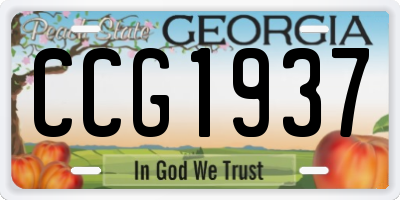 GA license plate CCG1937