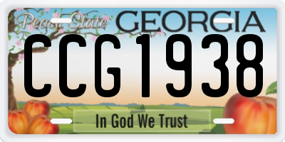 GA license plate CCG1938