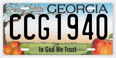 GA license plate CCG1940
