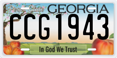 GA license plate CCG1943