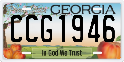 GA license plate CCG1946