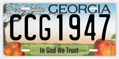 GA license plate CCG1947