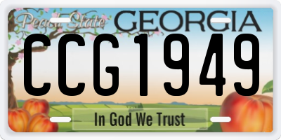 GA license plate CCG1949