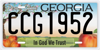 GA license plate CCG1952