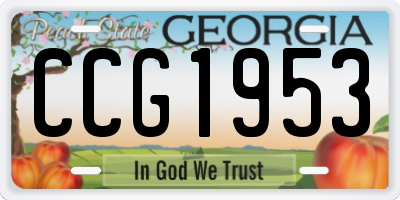 GA license plate CCG1953