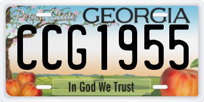 GA license plate CCG1955