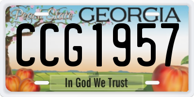 GA license plate CCG1957