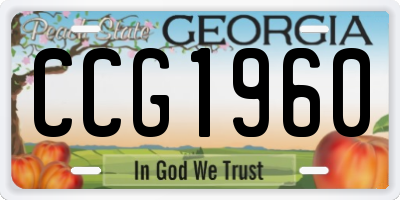 GA license plate CCG1960