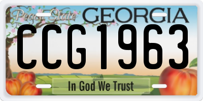 GA license plate CCG1963
