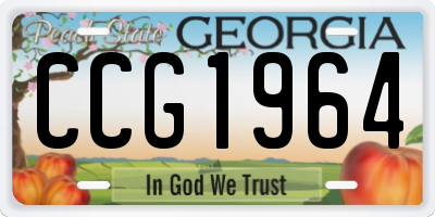 GA license plate CCG1964