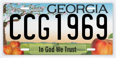 GA license plate CCG1969