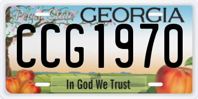 GA license plate CCG1970