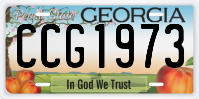 GA license plate CCG1973